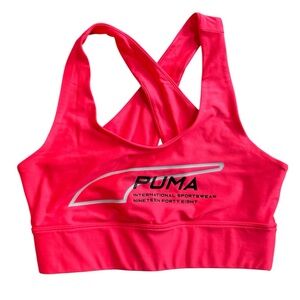 PUMA Women's neon Pink Sports Bra small